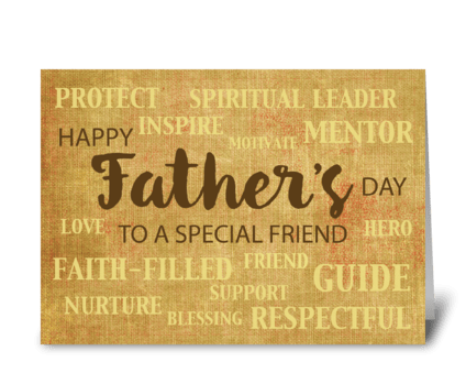Friend Religious Father's Day Qualities greeting card