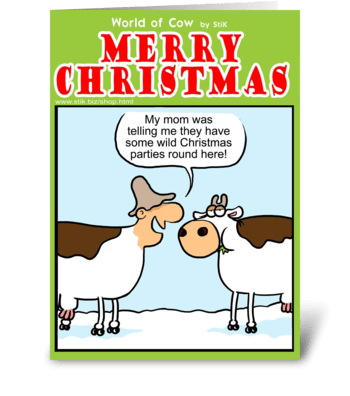 Christmas Cow Parties greeting card