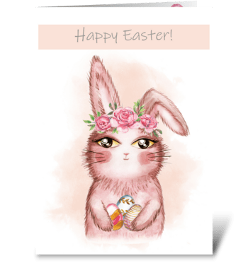 Easter card with cute bunny greeting card