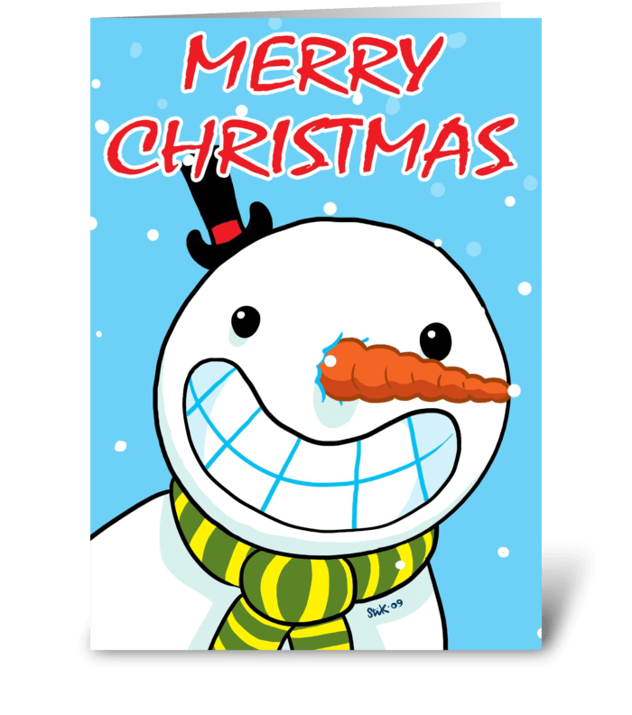 Merry Christmas from Snowman greeting card