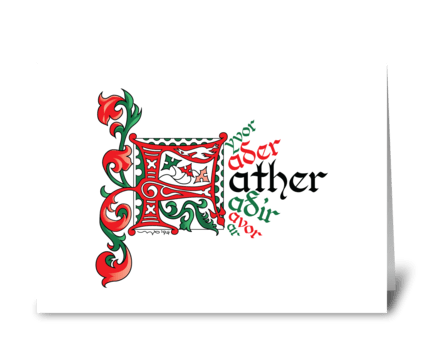F is for Father greeting card