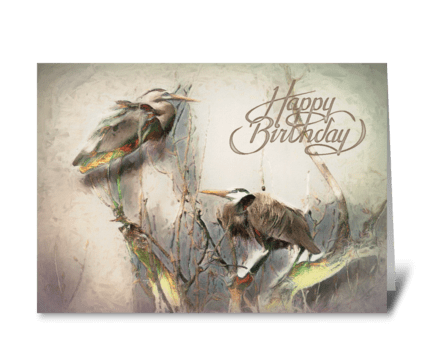 Blue Heron Pair greeting card