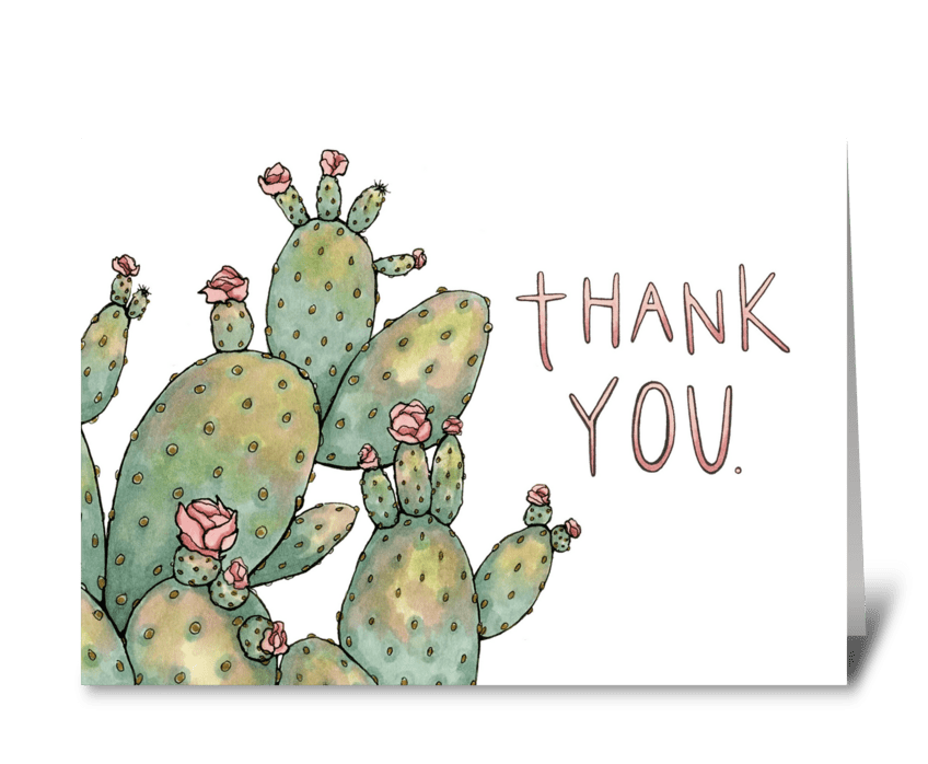 A Prickly Thank You (White) greeting card