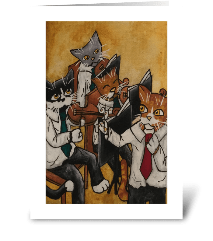 Christmas Orchestral Cats greeting card
