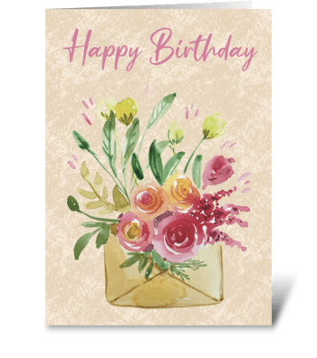 Happy Birthday floral card greeting card