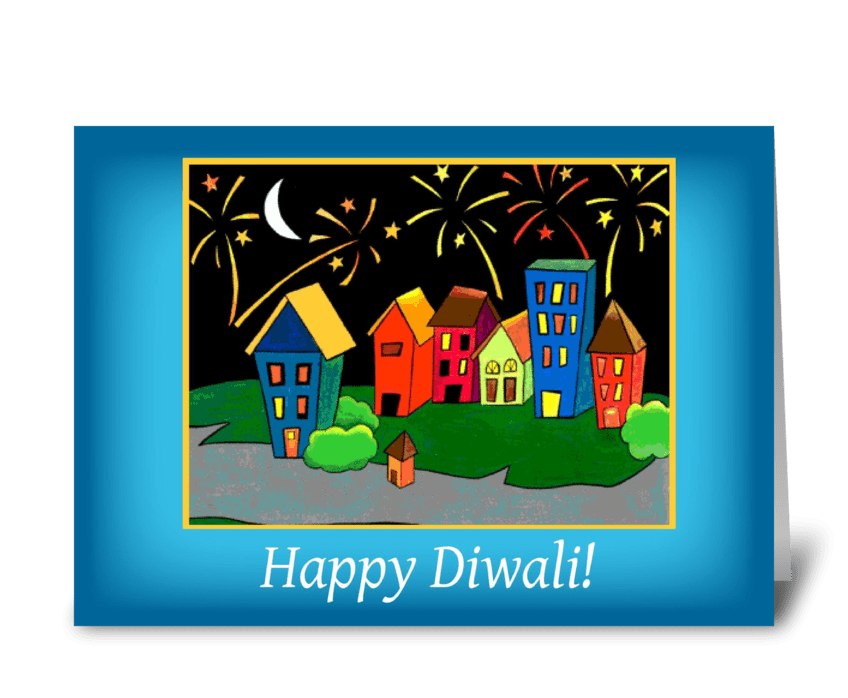 Diwali Neighborhood, Celebration greeting card