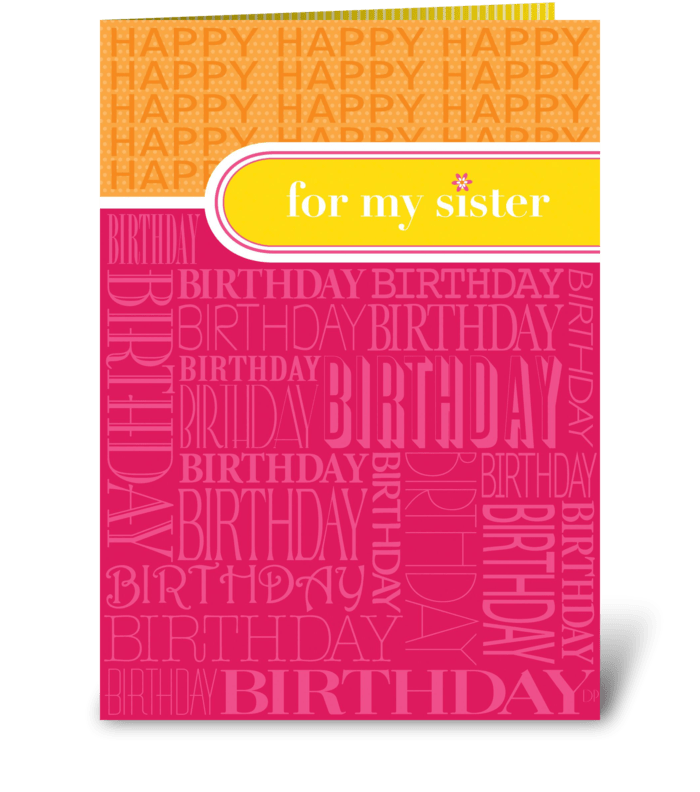 Sister Birthday greeting card