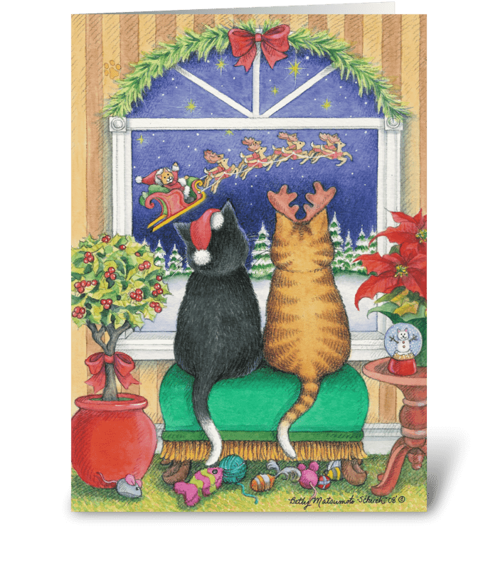 Happy Holiday St. Kitty #36 greeting card