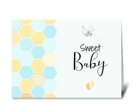 Honey bee baby card greeting card
