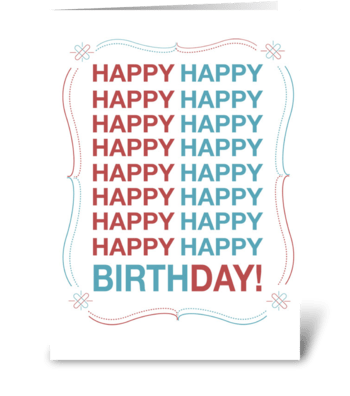 Happy Happy Birthday greeting card