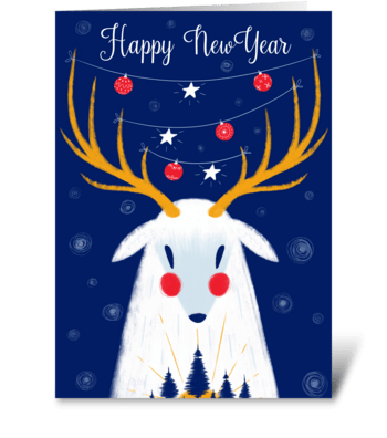 Christmas deer greeting card
