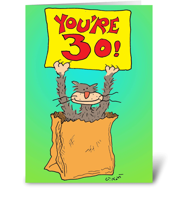 Cat's Out-30 greeting card