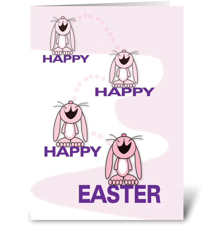 Happy Easter Bunnies greeting card