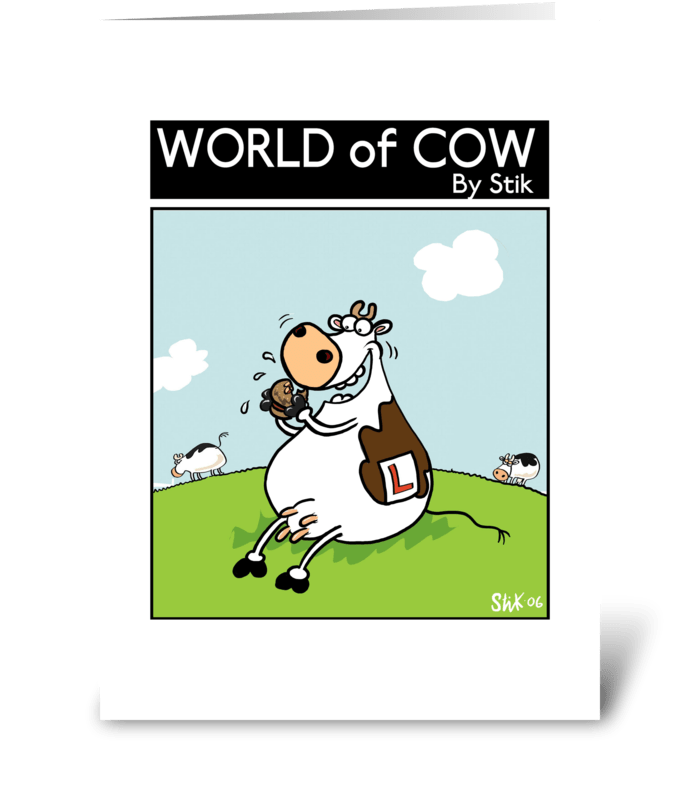 Learner Cow greeting card