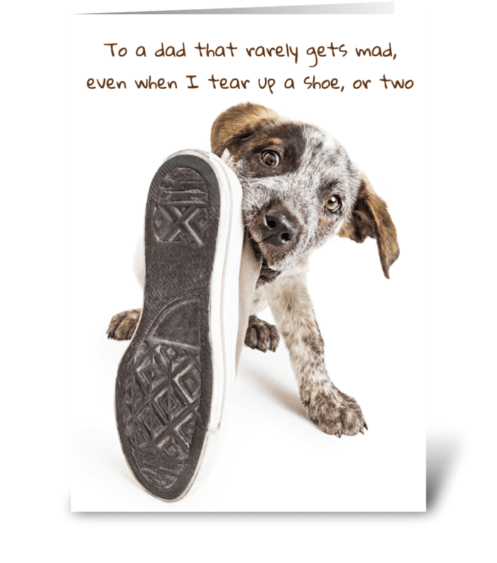 Puppy Dog Dad Greeting Card greeting card