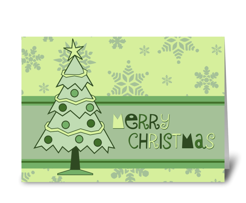 Modern Christmas Tree Merry Christmas greeting card