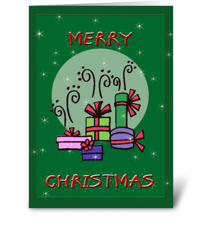 Presents, Merry Christmas greeting card