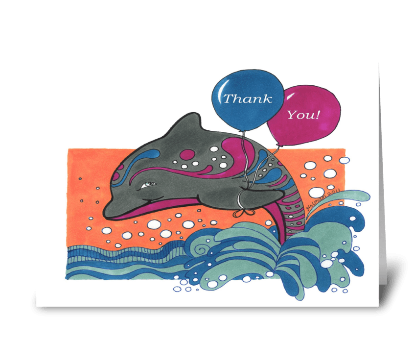 Dolphin Thank You greeting card