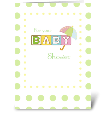 Green Baby Shower Congratulations, Dots greeting card