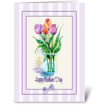 Painted Tulips, Mother's Day Greeting greeting card