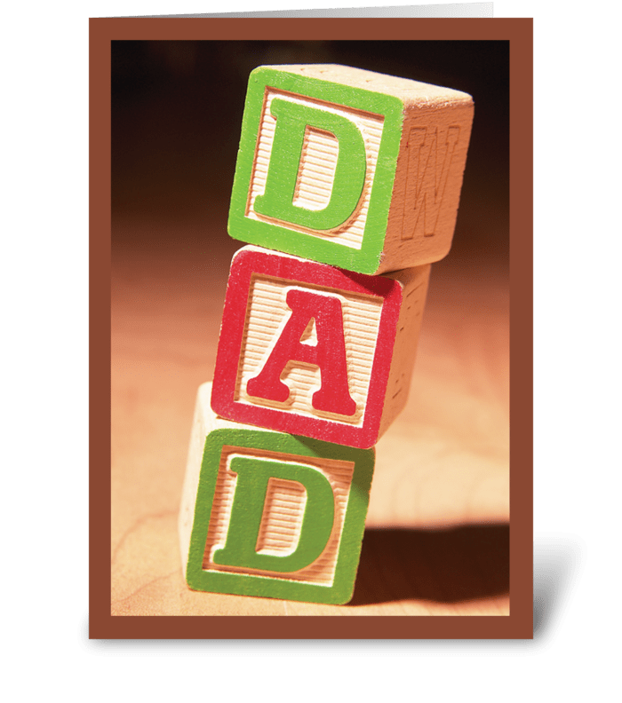 Father’s Day, Young Children Blocks greeting card