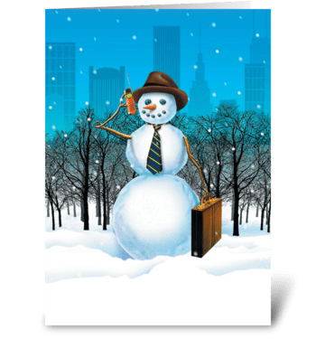 Business Snowman greeting card