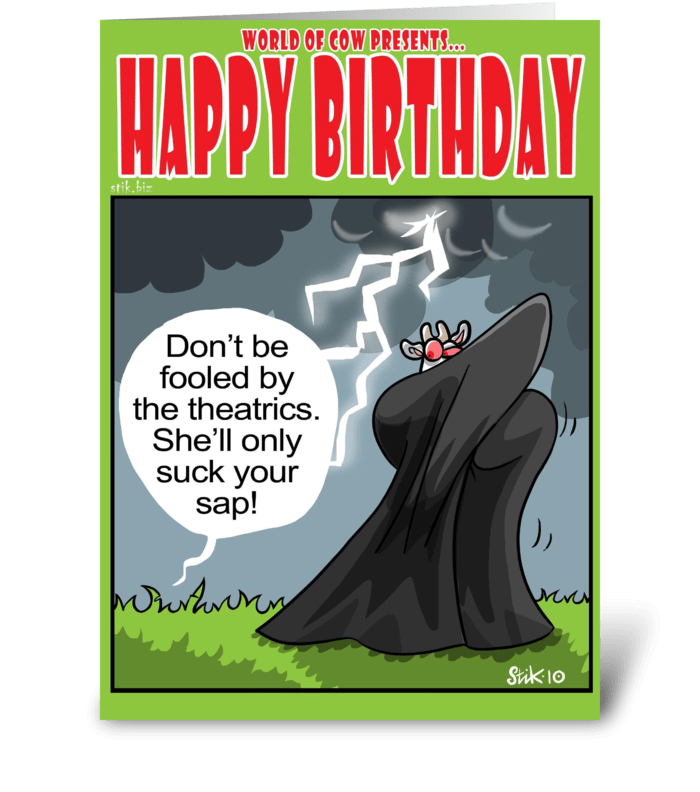 Cow Vampire. greeting card