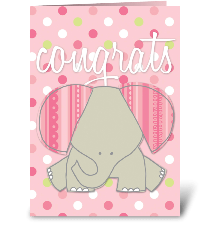 Baby Girl- Elephant greeting card