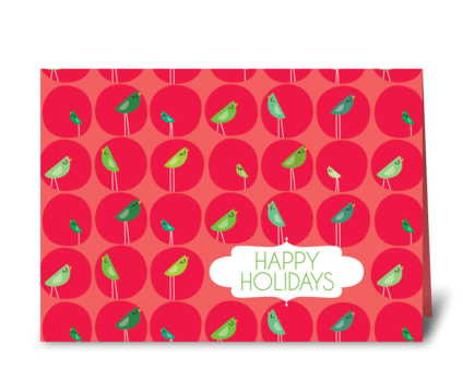 Happy Holiday Birds greeting card