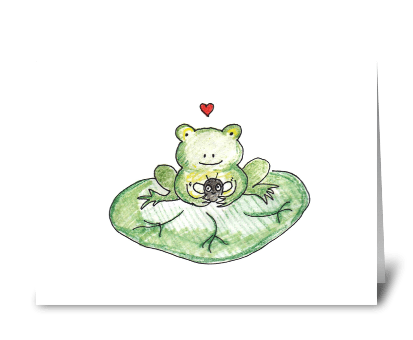 Frog & Fly greeting card