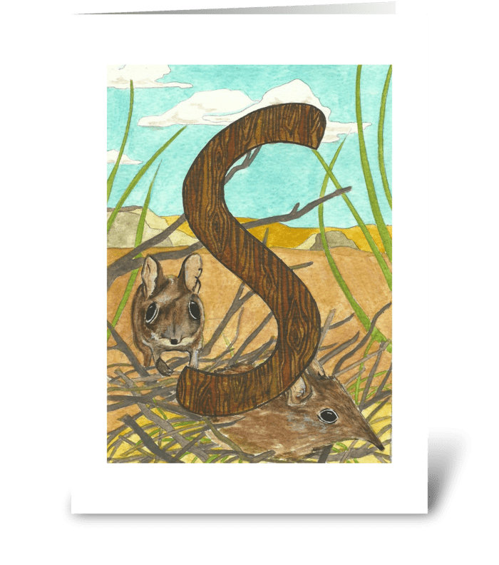 S for Shrew greeting card
