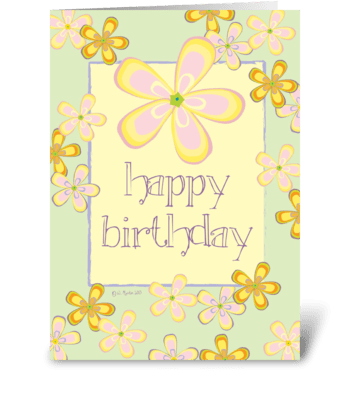 Flowers, Flowers, Flowers Birthday Card greeting card