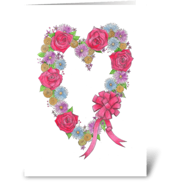 Lovely Wreath of Flowers greeting card