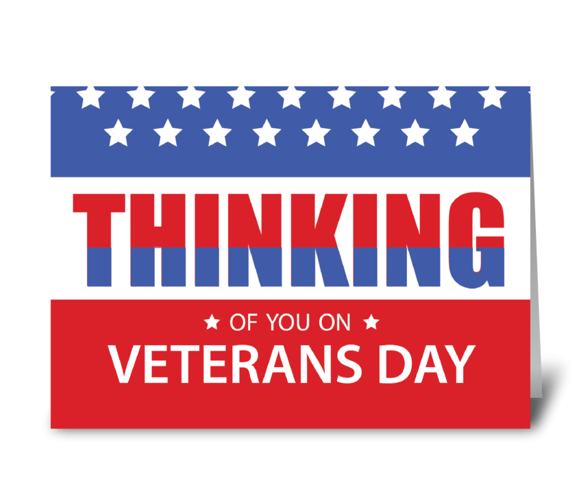 Veterans Day Patriotic Military Thinking greeting card