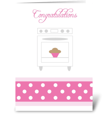 Bun in the oven Pink greeting card