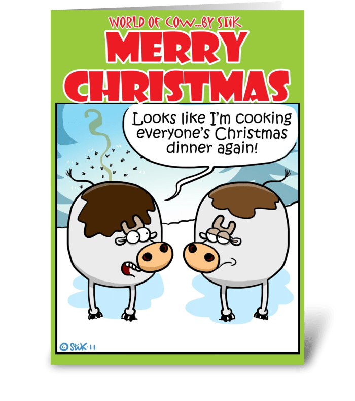 Flies Christmas Dinner greeting card