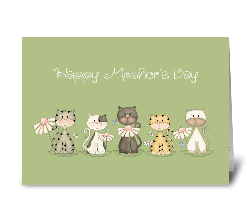 Happy Mother's Day - Five Cats greeting card