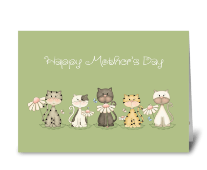 Happy Mother's Day - Five Cats greeting card