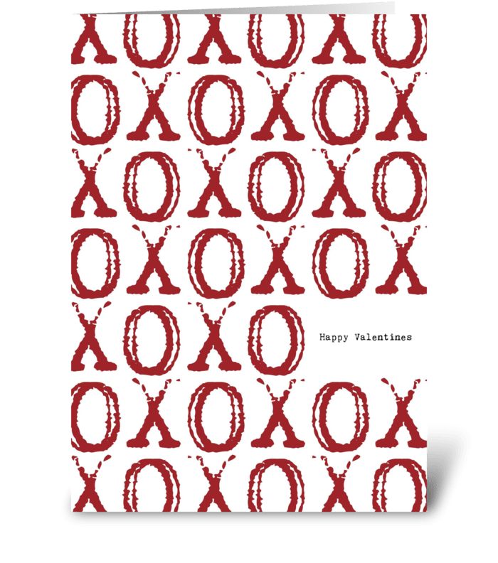 XOXO Hugs & Kisses Valentine's Day greeting card