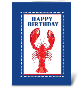 Lobster Happy Birthday greeting card