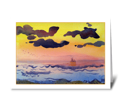 Sunset View greeting card