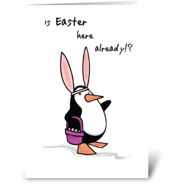 Easter Penguin, Funny  greeting card