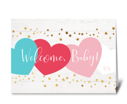 Blue and Pink Baby Shower Card greeting card