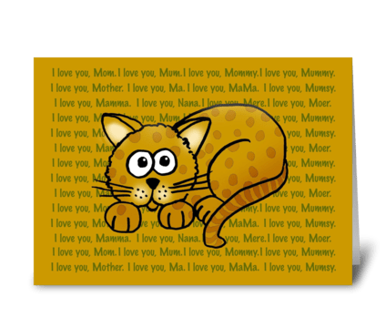 Mother's Day Cartoon Cat greeting card