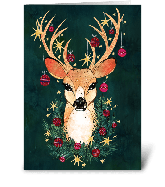 Christmas Ornament Deer greeting card