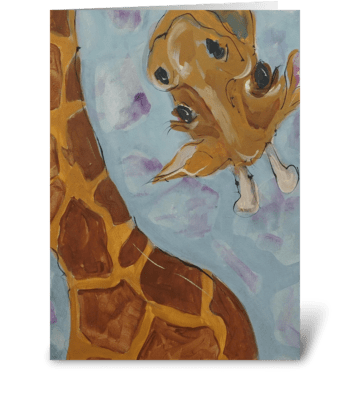 Tall Giraffe Birthday greeting card