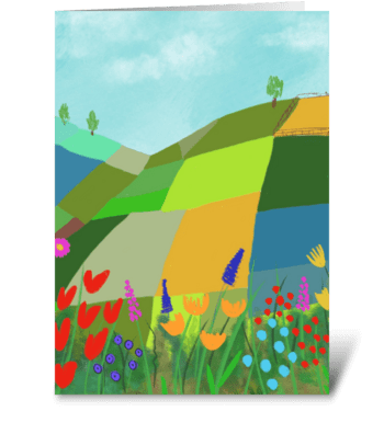 Landscape of colour greeting card
