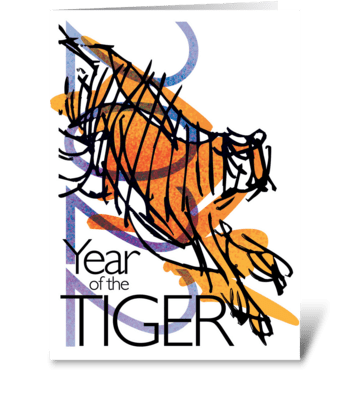 Chinese New Year 2022 Year Of The Tiger  greeting card