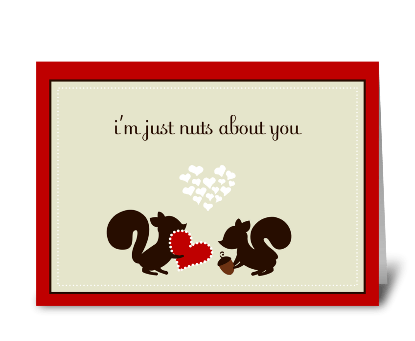 Nutty Squirrel Love greeting card