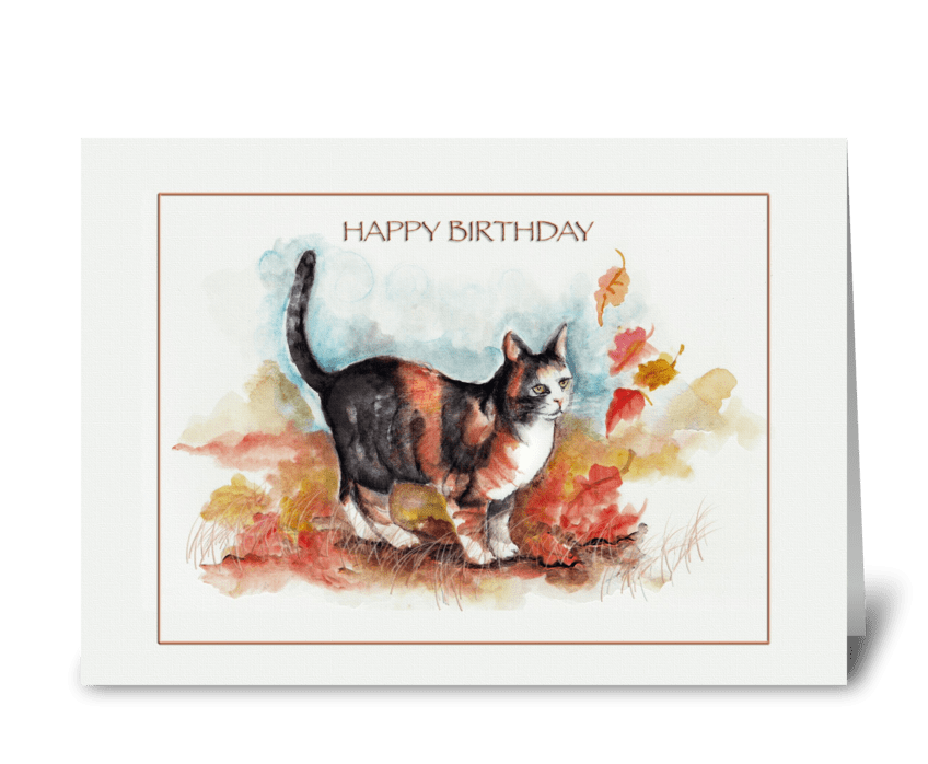 Kitty ART, Happy Birthday greeting card